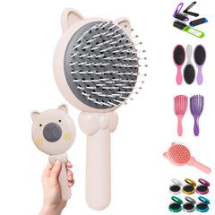4 Pcs Travel Hair Brush - 4.25x1.49" Folding Hair Brush with Mirror and Flexible Nylon Bristles, Lightweight Travel Comb for Women - 4 Colors Pack, Foldable Hairbrush for Styling on the Go