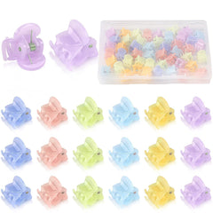 JANYUN 48Pcs Mini Hair Claw Clips, Black Brown Small Hair Clips for Girls Women Fine Hair Plastic Multifunction Clamp Clips Hair Accessories Gifts