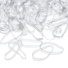 Eboot 500 Pcs Clear Hair Elastic Rubber Bands 3 mm Mini Rubber Bands, Easy Glide Hold Styling Small Hair Ties Ponytail Elastics Holders for Braids