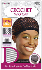 DONNA XL Crochet Wig Cap with Combs - Different Net Size Hair Accessories, Hair Bonnet for Sleeping, 1PC