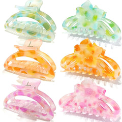 Hair Accessories Gift Set: Nonslip Big Cute Hair Claws, Medium Flower Hair Clips for Thick/Thin Hair, Hair Styling Accessories for Women/Girls