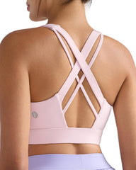 RUNNING GIRL Sports Bra for Women High Support,Criss-Cross Back Strappy Sports Bra Moulded Cup High Impact Workout Top