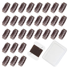 30 Pcs 32mm 6-Teeth U-Shape Wig Clips for Clip-in Hair Extensions, with DIY Needle and Thread Kit – Snap Hair Clips for Hair Extensions Clip-ins (Black)