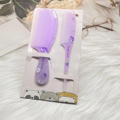 Small Cute Hair Comb,2 Piece Mini Hair Comb Set Fine Tooth Rat Tail Comb Portable Anti-Static Plastic Hairdressing Comb Gift For Wet And Dry (Pink Strawberry)