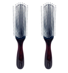 MDSTYLE Hair Brush for Curly, Thick, Wavy and Coily Hair - Curl Defining, Detangling, Styling, Blowdrying, Shaping - 9 Row Detangler Brush for Women and Men - Dry or Wet (Black Small 1pc)