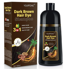 Black Hair Dye Shampoo Instant & Easy 3-in-1 Hair Color Solution for Men and Women - Herbal Formula, Ammonia-free, Lasts 30 Days - 16.90 oz