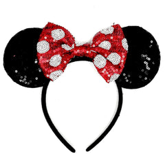 Mouse Ears Headbands Fashion Shiny Bows Mice Ears Halloween Parties Themed Events (Orange, Onesize)