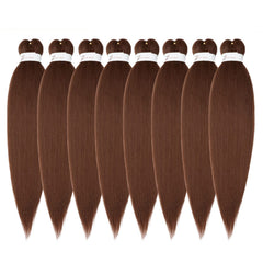 Braiding Hair Pre Stretched 24 Inch 8 Packs Ombre Braiding Hair Professional Soft Yaki Texture, Hot Water Setting Hair Extensions for Braids (24in,1B/30)
