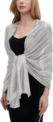 Umjetnost Womens Sparkling Metallic Shawls and Wraps for Evening Dresses Wedding Party