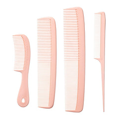 Mars Wellness 4 Piece Professional Comb Set Black - USA MADE - Fine Pro Tail Combs, Dresser Hair Comb Styling Comb - Premium Grade for Men and Women - Parting Teasing and Styling