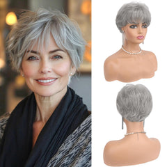 Haloo Blonde Pixie Wigs for Women - Short Natural Layered Haircut Synthetic Heat Resistant Hair Wig for Daily Costume