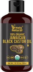 Organic Jamaican black Castor Oil (3.38 fl oz) USDA Certified, Traditional Handmade with Typical and Traditional roasted castor beans smell ,100% Pure black Castor Oil (No Additive, Non GMO)
