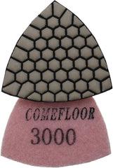 Diamond Triangle Polishing Pad, 80mm Resin Bond Hook and Loop Backing Pad for Granite Concrete Marble Stone, Grit 3000, 7PCS