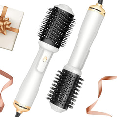 Hair Dryer Brush Blow Dryer Brush in One, 4 in 1 Hair Dryer and Styler Volumizer with Oval Barrel, Professional Salon Hot Air Brush for All Hair Types, Gold