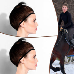 4 Pieces Equestrian Hair Net Women Ride Hair Net No Knot Cap Weaving Caps Wig for Long and Short(Light Brown)