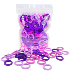 100 Pack Nylon Small Hair Ties Seamless Ponytail Holder Toddlers Girls' Hair Elastics (black and white)