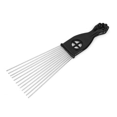 Wave Style Afro Comb, Metal African American Pick Comb Hairdressing Styling Tool for Hair Styling