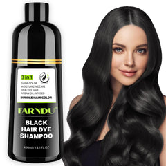 FARNDU Light Brown Hair Dye Shampoo 3 in 1 with Argan Oil – 10-15 Min Gray Coverage, Natural Instant Hair Color Shampoo for Women and Men, Long-Lasting Up to 6 Months