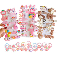 62PCS Girls' Hair Accessories Set: Toddler Barrettes, Flower, Rainbow, Candy Fruits Clips, Hair Pins, and Cute Hair Clips for Girls & Baby (Style 1)
