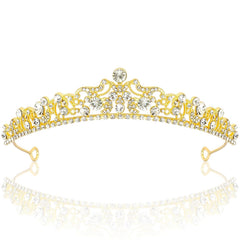 TOBATOBA Silver Tiara Silver Crown for Women Girls Crystal Princess Tiara Wedding Tiaras for Bride, Quinceanera Crown 15 años quinceañeras for Birthday Bridal Prom Pageant