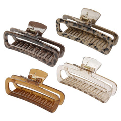Extra Large Hair Claw Clips for Women, 5 Inch Unbreakable Large Rectangle Claw Clips for Thick Hair Neutral Huge Hair Clips Non-slip Hair Claws Tight Strong Hold Hair Claw for Women Girls 4 Packs