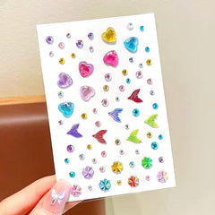 140 pcs Mermaid Face Gems & Seashell Rhinestones -Waterproof Self-Adhesive Face Jewels for Festival, Rave, Cosplay, Body Art (Pearl & Glitter) - Beach Party, Birthday, Carnival Makeup Accessories
