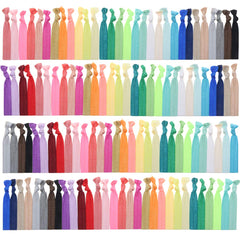 120 Pack Neutral Color No Crease Ribbon Elastics Hair Ties Women Yoga Knotted Ponytail Holder