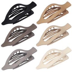 Flat Hair Clip 6 pcs Lay Down Claw Clips Hair Accessories for Women -Brown