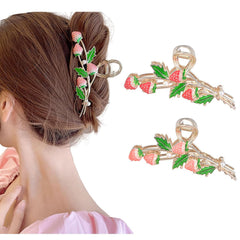 Large Non-Slip Metal Sparkly Butterfly Hair Jaw Clips for Women - Strong Hold Cute Hair Claws, Headwear Gifts (2Pcs)