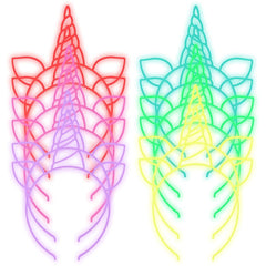 ZIRICHER 6 Colors Cat Headbands Glow in the Dark,Plastic Light Up Hair Band Luminous Headband For Girls Christmas,Happy New Year,Birthday Party