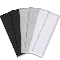 IVARYSS Workout Headbands for Women Non Slip, Premium Stretchy Soft Fabric Head Bands for Women's Hair, Wear for Yoga, Running, Sport, 6 Pack, Black White Grey