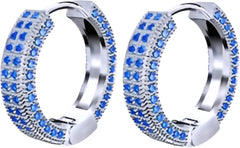 1pair Bling Golden Black Round Zircon Micro Paved Iced Out Rhinestone Stone Stud Earring Copper Jewelry For Men Women-N24