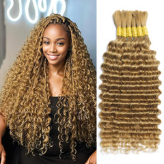 Human Braiding Hair for Boho Braids 150g 6 Bundles/Pack 20 Inch Deep Wave Bundles Human Hair Curly Boho Hair for Braiding 12A Bulk Braiding Hair Wet and Wavy Natural color