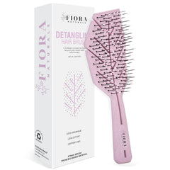 Fiora Naturals Hair Detangling Brush -100% Bio-Friendly Hair Detangler Brush w/Ultra-soft Bristles- Glide Through Tangles with Ease - For Curly, Fine, Women, Men, Kids, Toddlers, Wet and Dry Hair