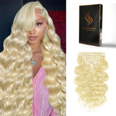 Clip in Hair Extensions Real Human Hair Body Wave 1B Natural Black Clip in 100% Brazilian Remy Human Hair Extensions 8pcs Per Set with 18 Clips Double Weft 16 Inch 90g/3.6oz