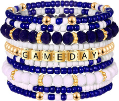 ZOLEAROPY Game Day Bracelets Stack Football Bracelets for Women Men Stackable Game day Bracelet Accessories Football Mom Outfit Jewelry Gifts
