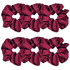 6 Pcs Satin Scrunchies - Soft Hair Ties, Ponytail Holders, Hair Bands, Hair Accessories for Women and Girls (4.3 inch, White)