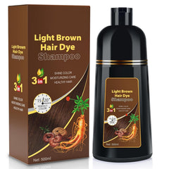 Black Hair Dye Shampoo Instant & Easy 3-in-1 Hair Color Solution for Men and Women - Herbal Formula, Ammonia-free, Lasts 30 Days - 16.90 oz