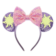Mouse Ears Headbands Fashion Shiny Bows Mice Ears Halloween Parties Themed Events (Orange, Onesize)