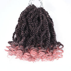 8 Inch Kids Crochet Hair Wavy Senegalese Twist Crochet Hair Color 2 8 Packs Short Bob Pre Looped Crotchet Braids with Culy Ends for Little Girls (8 Inch,2)