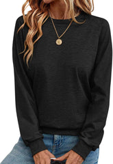 Crewneck Sweatshirts Women Long Sleeve Oversized Sweatshirt Fleece Lined Casual Pullover Tunic Tops Fall Sweaters