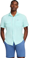 IZOD Mens Sunshield Performance Button Down Short Sleeve Shirt