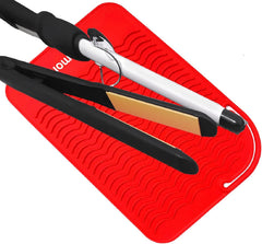 Large Heat Resistant Mat for Curling Irons, Hair Straightener, Flat Irons and Hair Styling Tools 11" x 7.5", Grey