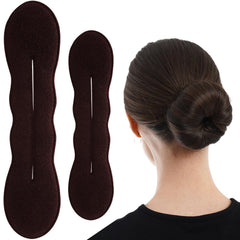 2 Pcs Hair Bun Maker for Women, Sponge Hair Bun Shaper, Non-Slip Bun Updo Curler, Hair Styling Accessories for Long Thin Straight Wavy Hair