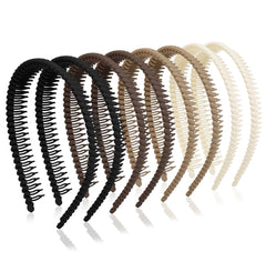 Headbands for Women Non Slip with Teeth, Plastic Headbands with Teeth Comb Skinny Black Hairbands for Women’s Hair, Wavy Womens Head Bands Fashion Hair Accessories for Women