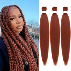 Pre Stretched Braiding Hair,26 Inch 2 Packs Yellow Braiding Hair, Yaki Texture Prestretched Crochet Braids Hair Professional Synthetic Hair Extension Itch Free Hot Water Setting (2 Packs,Yellow#)