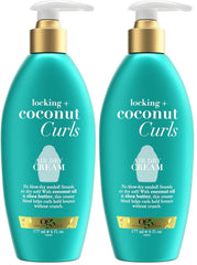 OGX Locking + Coconut Curls Air Dry Cream, No Parabens, 6 oz
