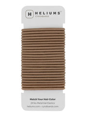 Cyndibands Hair Ties for Gray - 4mm Elastic Ponytail Holders - Match Your Hair Color Bands - 24 Count (Light Silver/Gray)