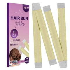 Women's Hair Bun Maker Tool - French Twist Fold Wrap Snap Hair Accessories by Andlane (3 Blonde)