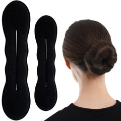2 Pcs Hair Bun Maker for Women, Sponge Hair Bun Shaper, Non-Slip Bun Updo Curler, Hair Styling Accessories for Long Thin Straight Wavy Hair